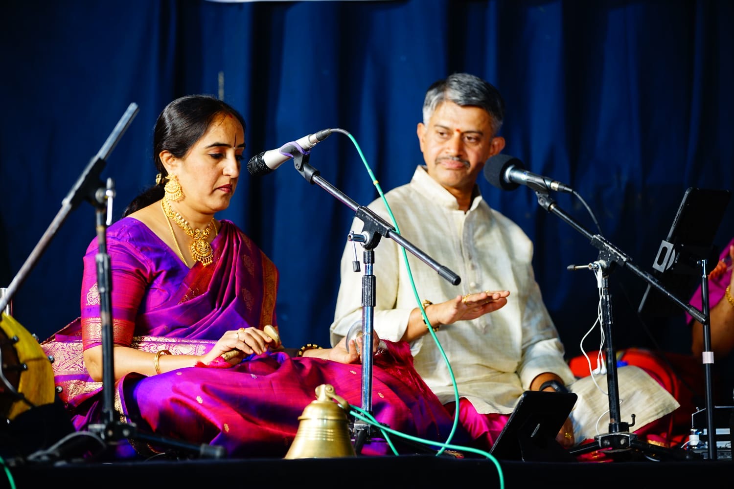 Mithra and M. S. Naveen performing together, nattuvangam and vocal