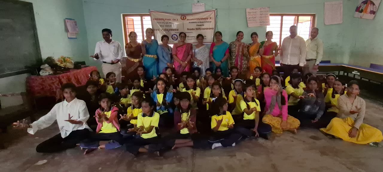 The same Bharatanatyam workshop at a government higher primary school