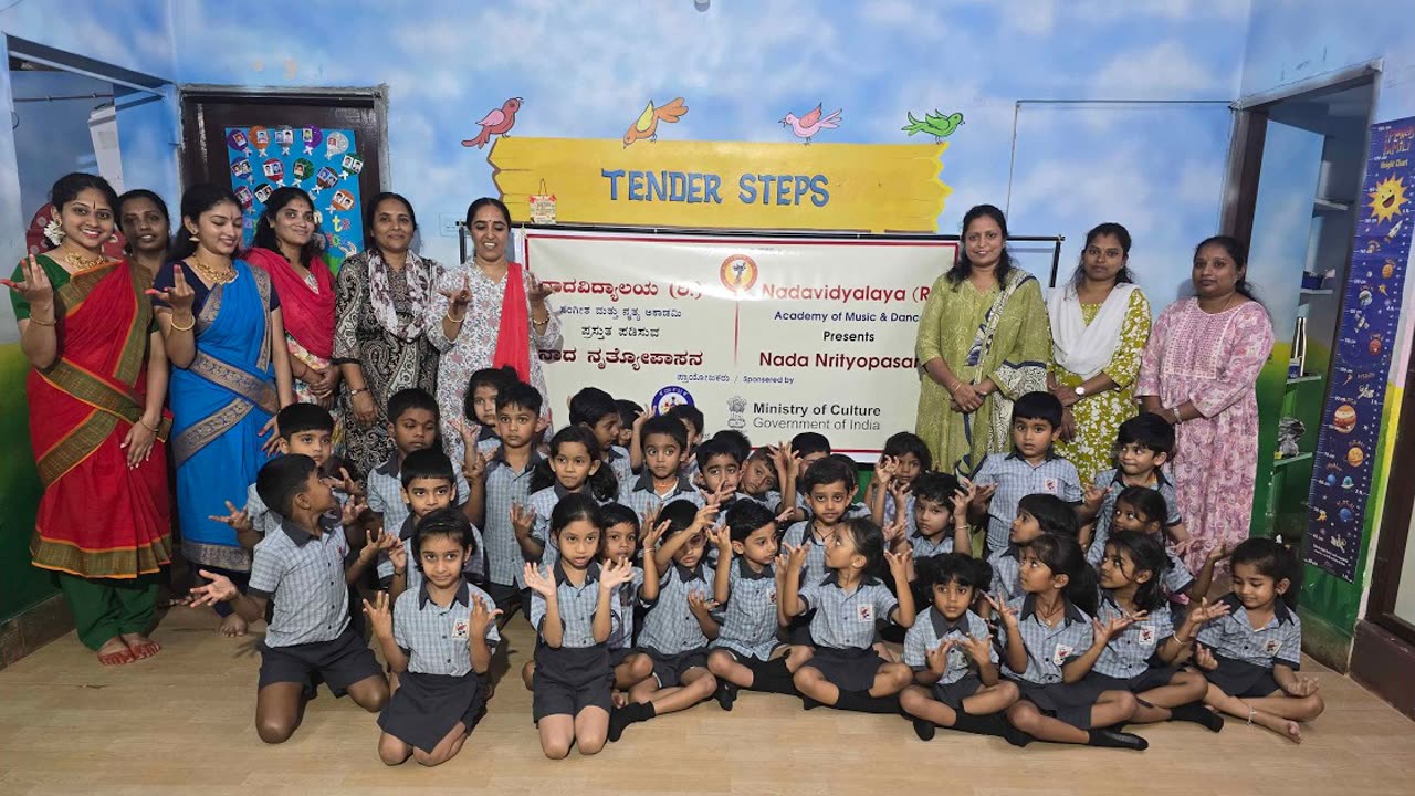 A Bharatanatyam workshop for schoolchildren at Tender Steps, Hebbal